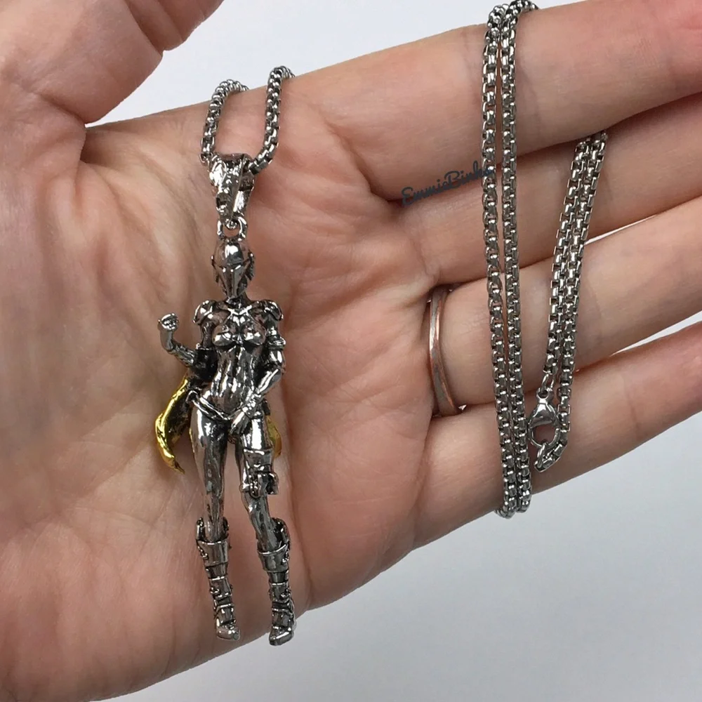 New Star Wars Female Mandalorian Caped Anime Style Character Pendant Necklace - Picture 5 of 10